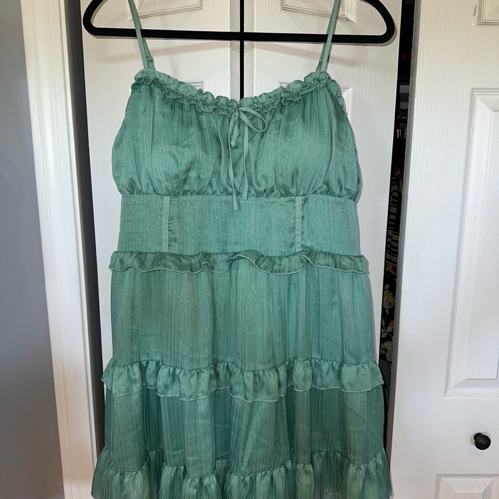 Target Wild Fable XXL Green Ruffled Sleeveless Dress